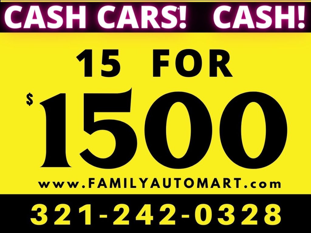 15 CARS & SUVS FOR 1500 CASH PRICE! Family Auto Mart