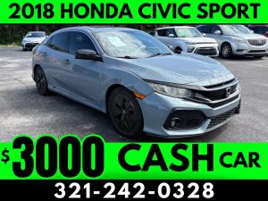 CASH CAR! 2018 HONDA CIVIC SPORT HATCHBACK - $3000 PRICE!