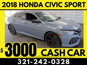 2018 HONDA CIVIC SPORT HATCHBACK - $3000 CASH CAR