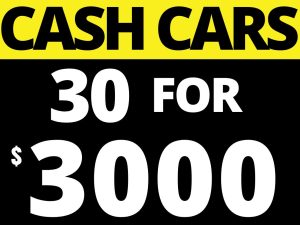30 CASH CARS FOR $3000 PRICE!